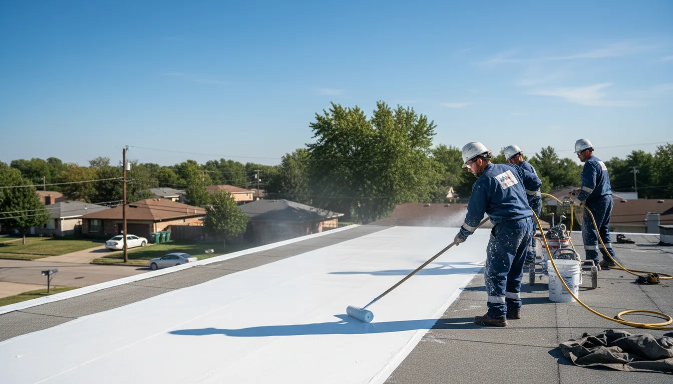 Commercial roof coating in Elkins, AR near me